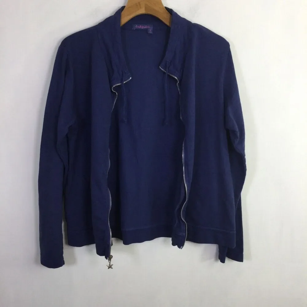 Fresh Produce Womens Sweatshirt Full zip-Up Long Sleeves Moonlight Blue Size XL - Picture 12 of 15